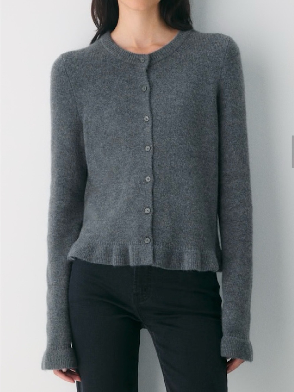 Aritzia Wilfred Montez Button-Front Women's Sweater Cardigan - Dark Gray